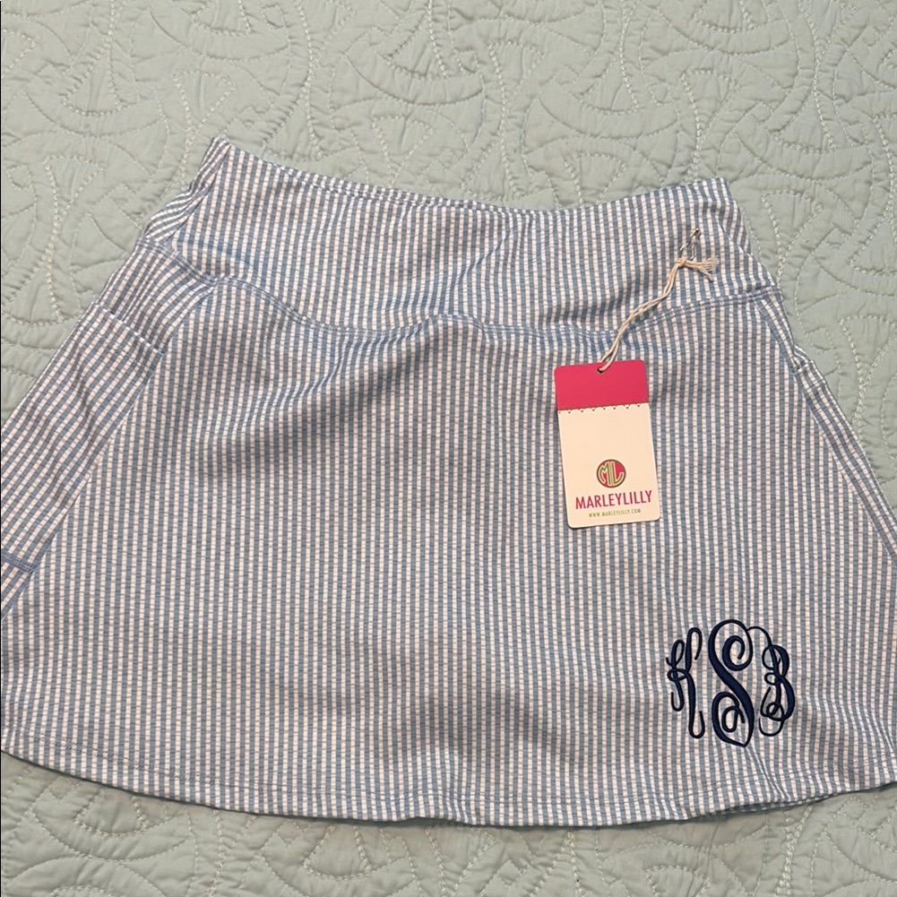 Searsucker Printed Skort With Kbs Monogram
